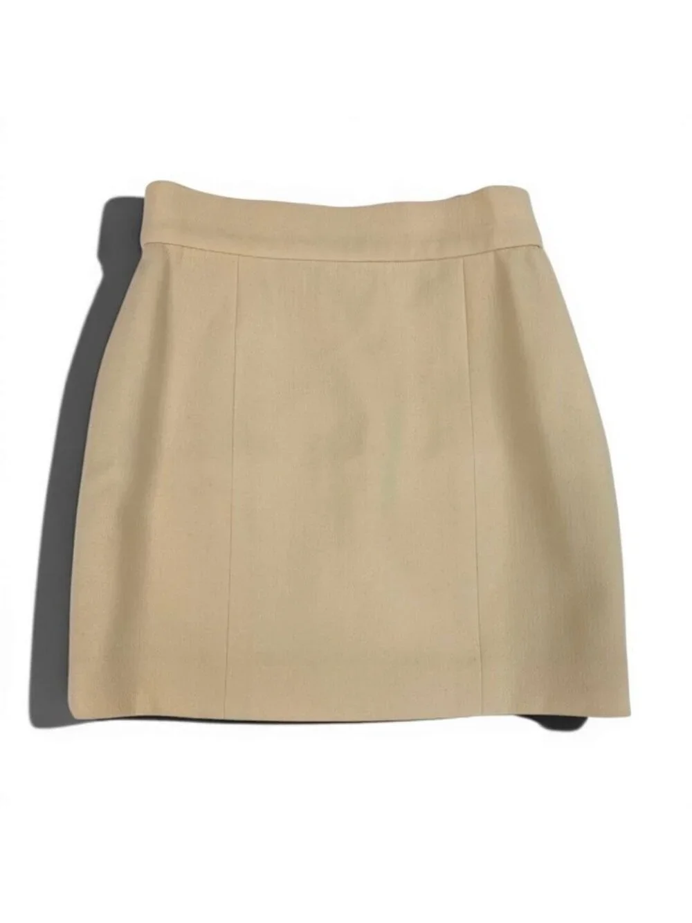 Chanel Ivory Wool Tight Skirt